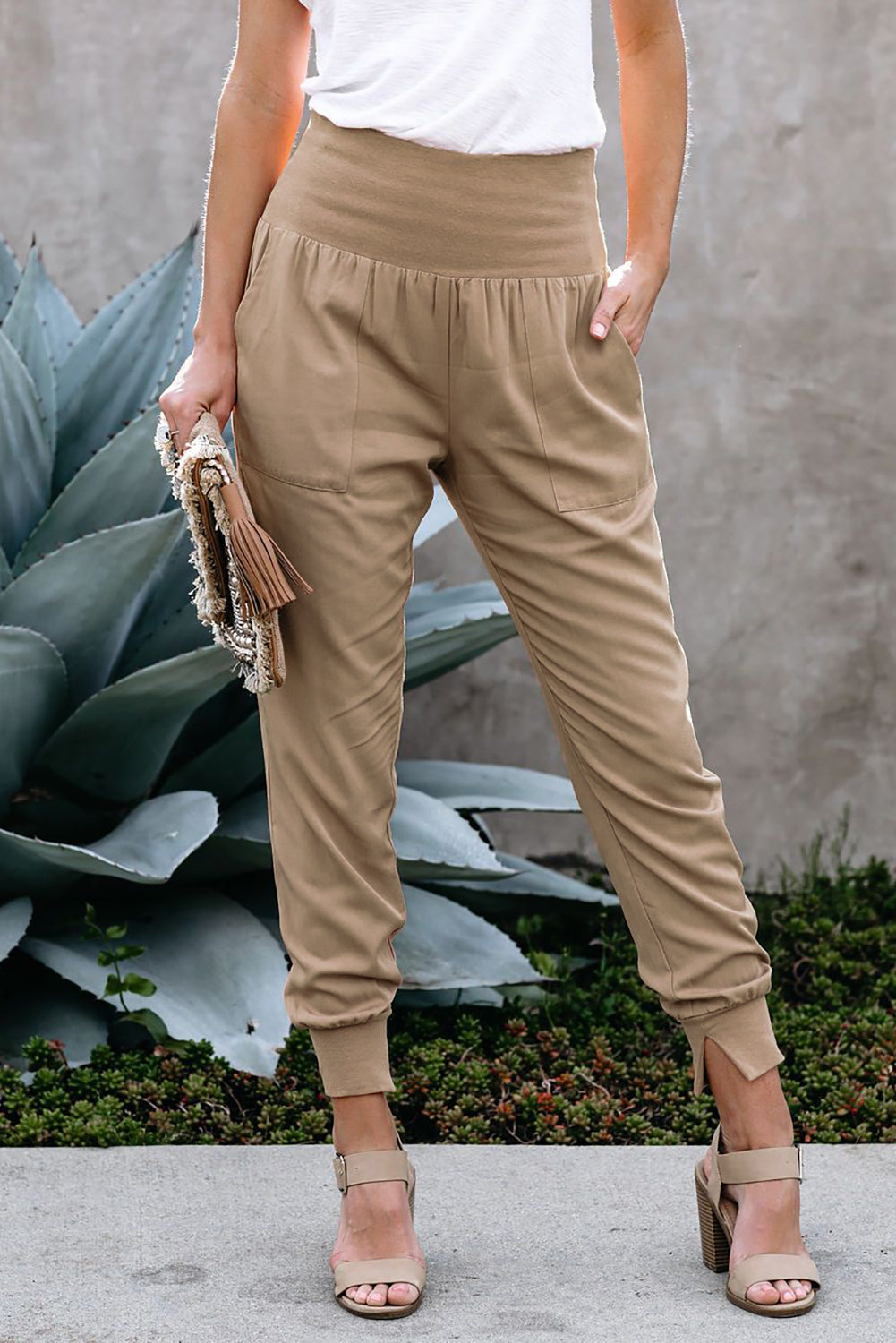 Blue Pocketed Casual Joggers