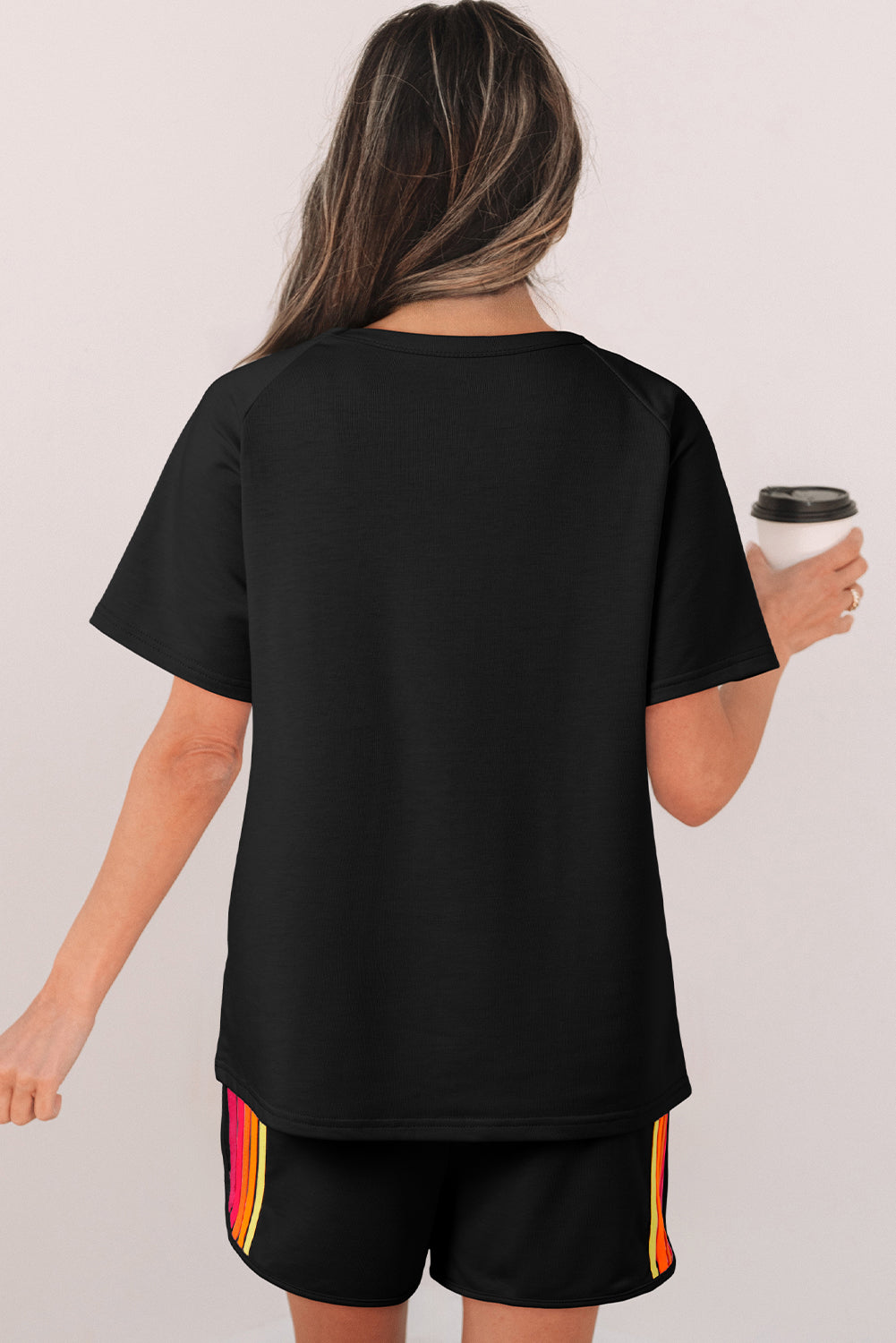 Beau Blue Striped Patch Front Casual Tee