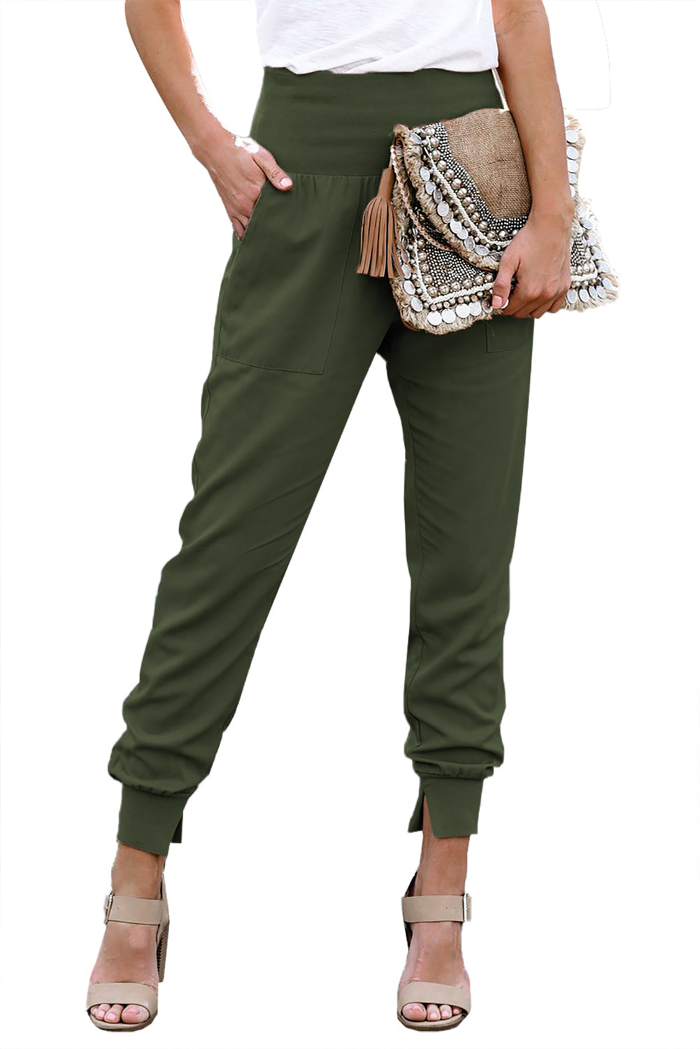 Blue Pocketed Casual Joggers