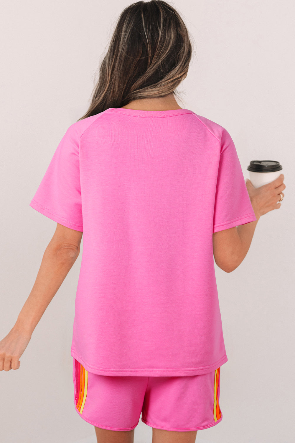 Beau Blue Striped Patch Front Casual Tee