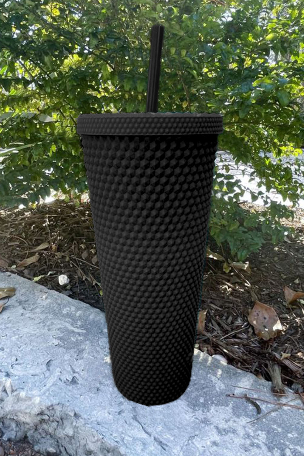 Black Reusable Matte Plastic Tumbler Cup