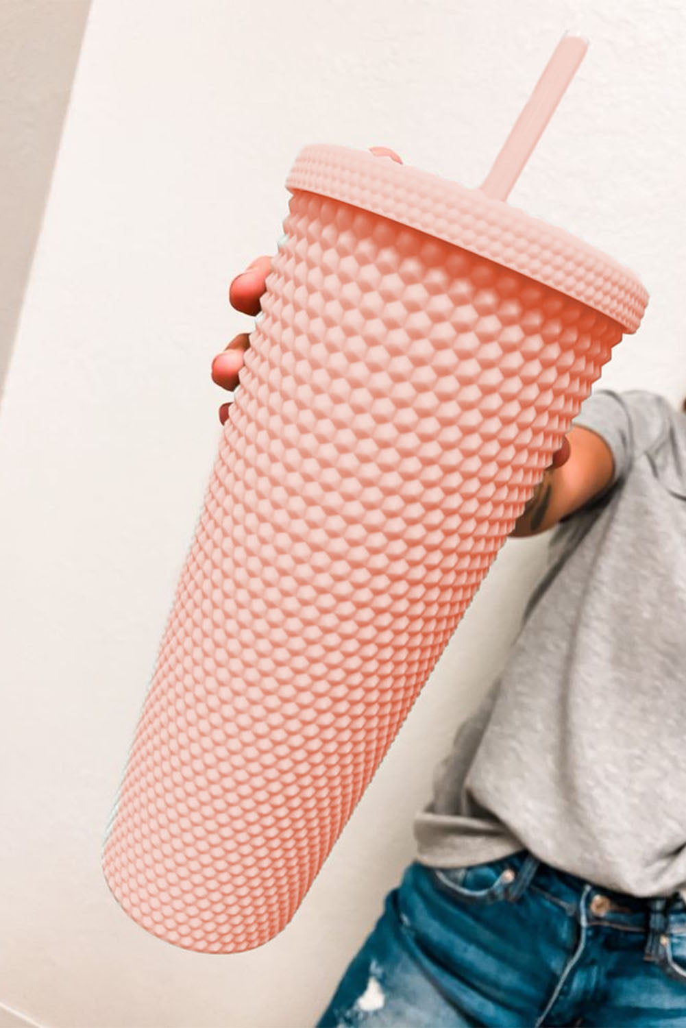 Black Reusable Matte Plastic Tumbler Cup