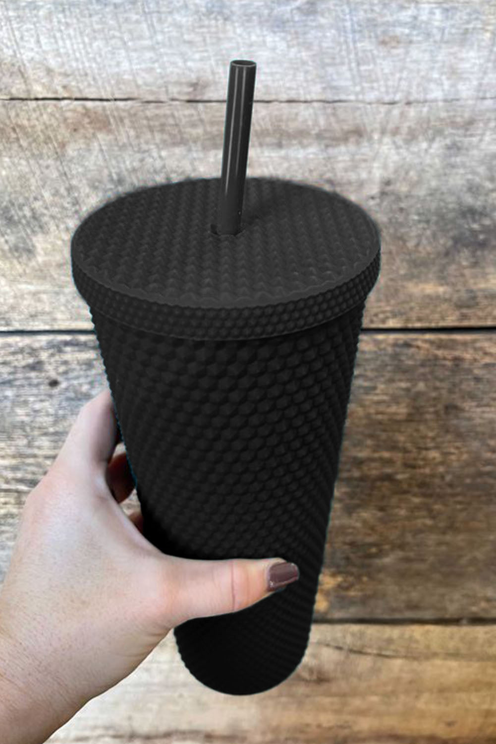Black Reusable Matte Plastic Tumbler Cup