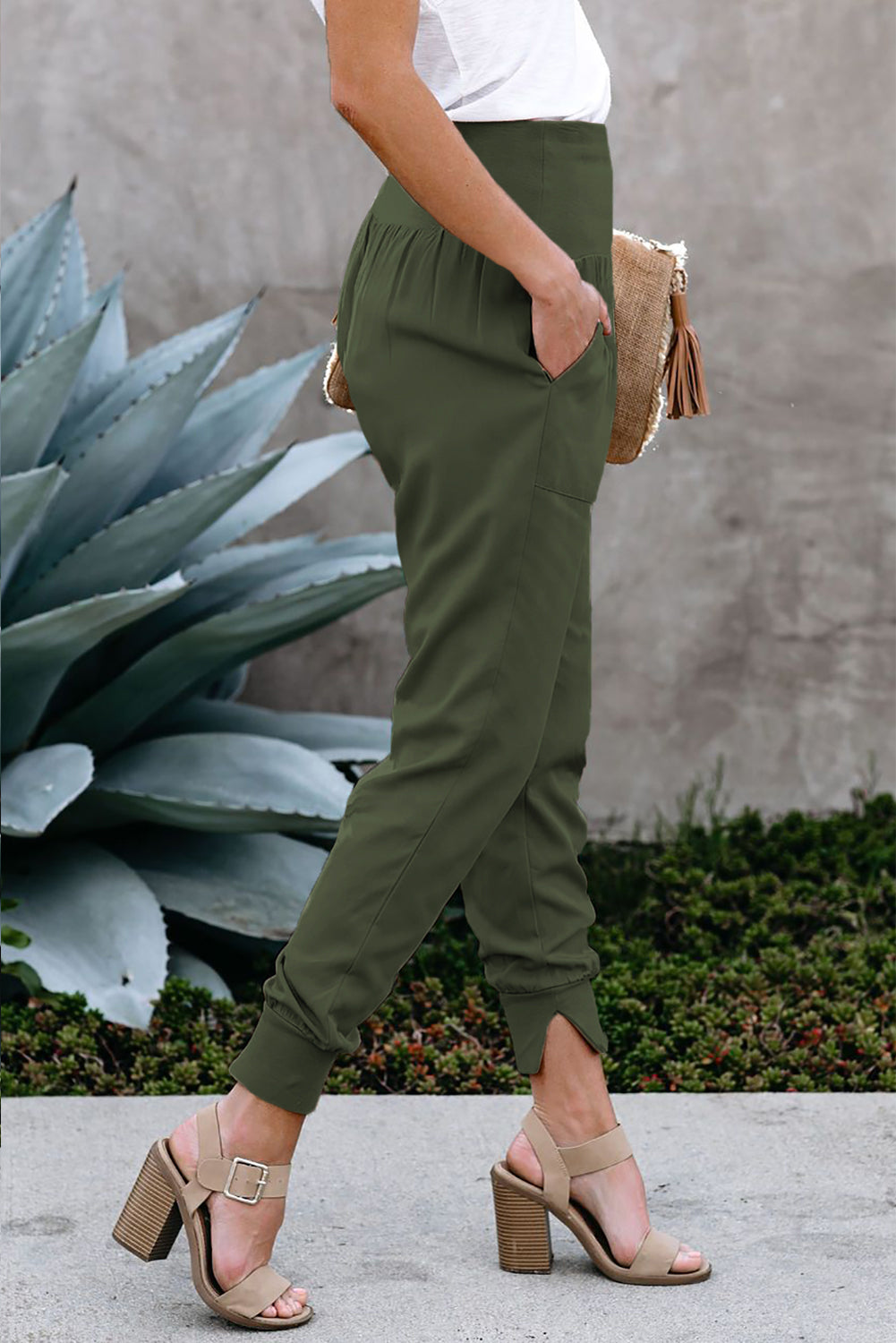 Blue Pocketed Casual Joggers