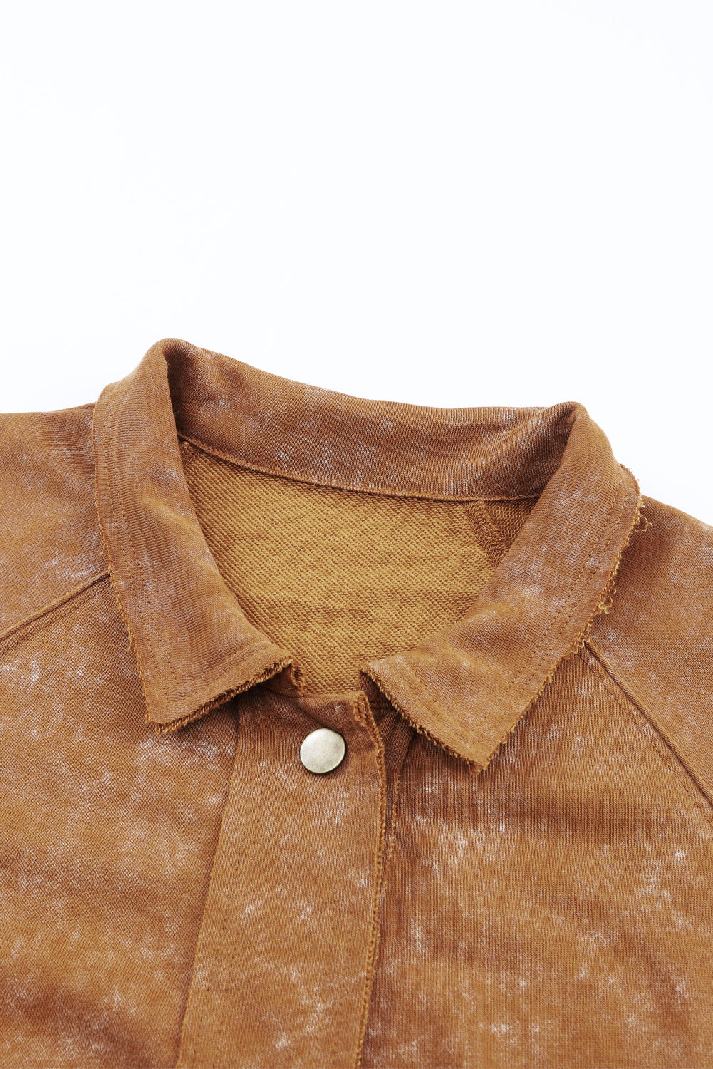 Gray Vintage Washed Flap Pocket Button Shacket