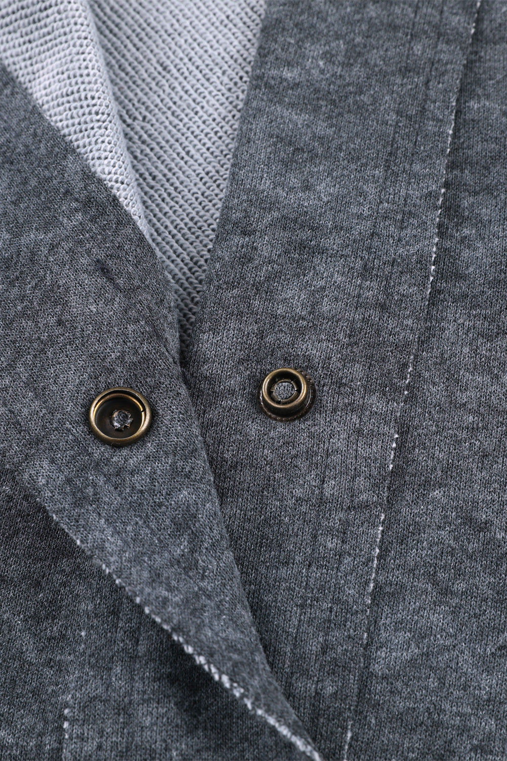 Gray Vintage Washed Flap Pocket Button Shacket