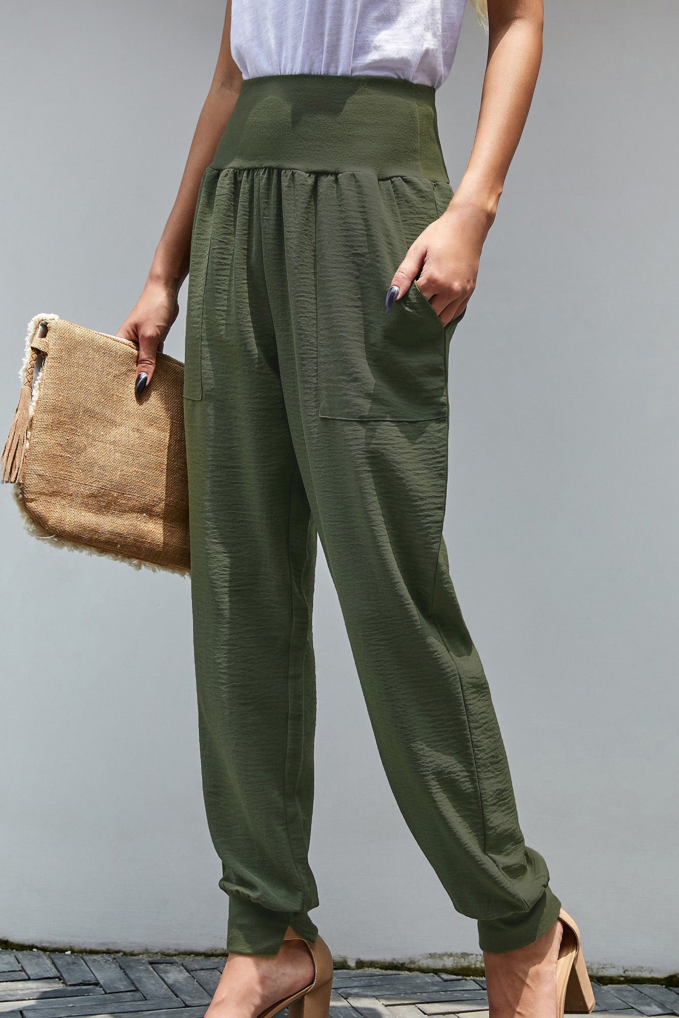 Blue Pocketed Casual Joggers
