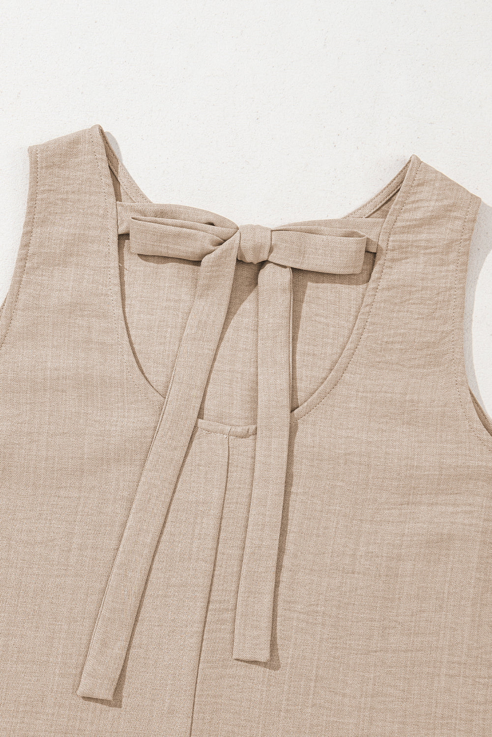 Bright Pink Knot Scoop Back Ruffle Hem Sleeveless Mini Dress