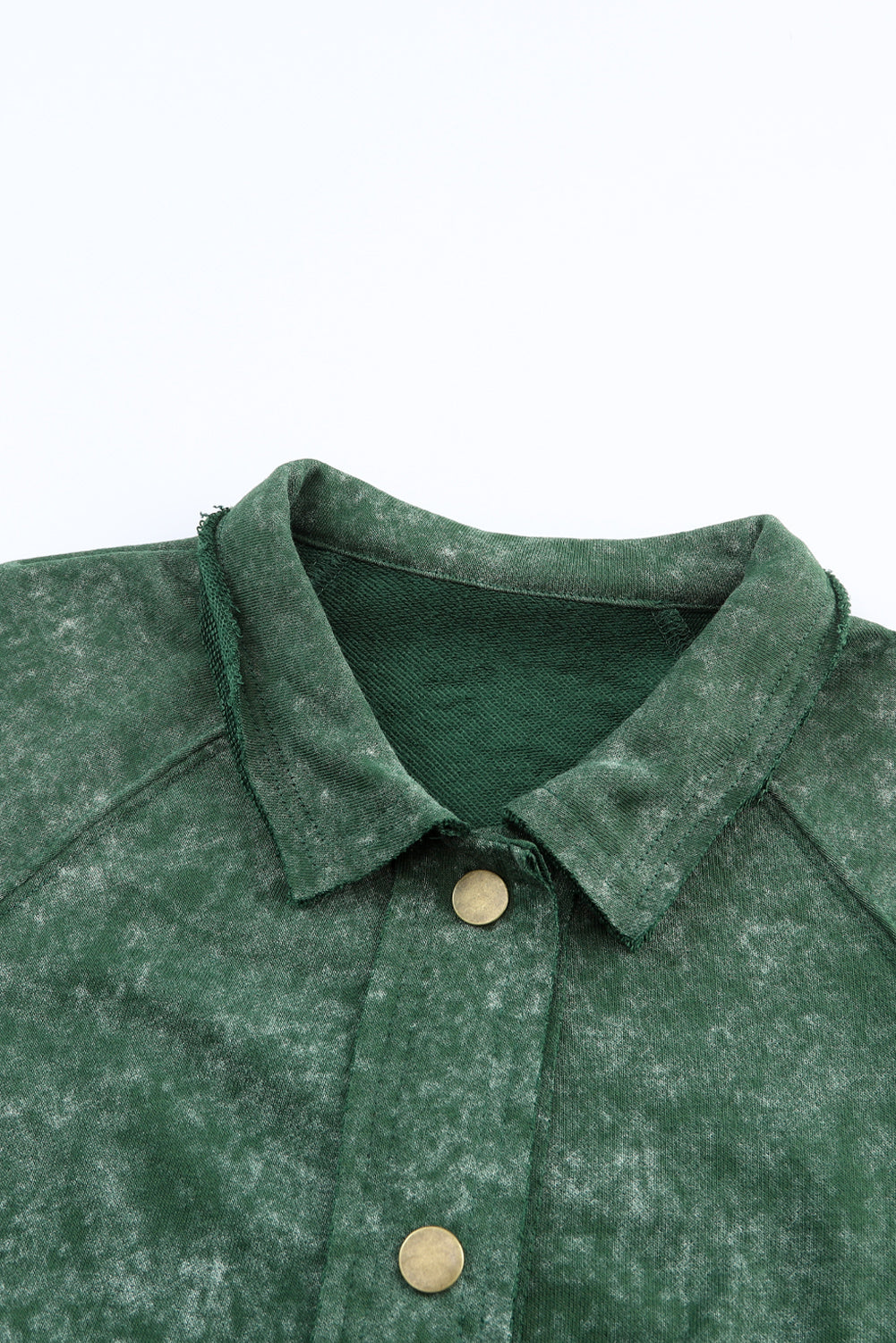 Gray Vintage Washed Flap Pocket Button Shacket
