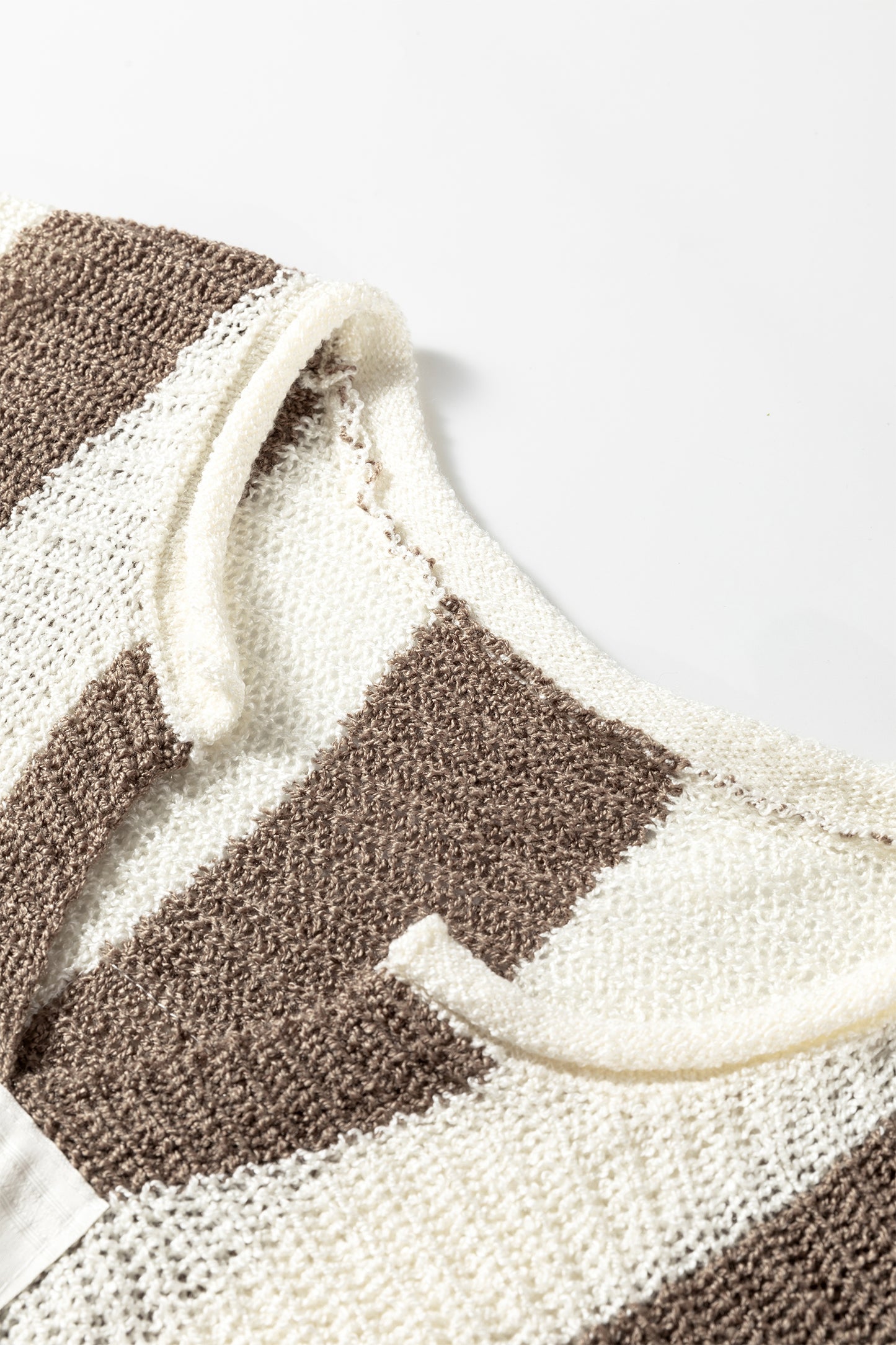 Red Stripe Colorblock V Neck Bracelet Sleeve Sweater