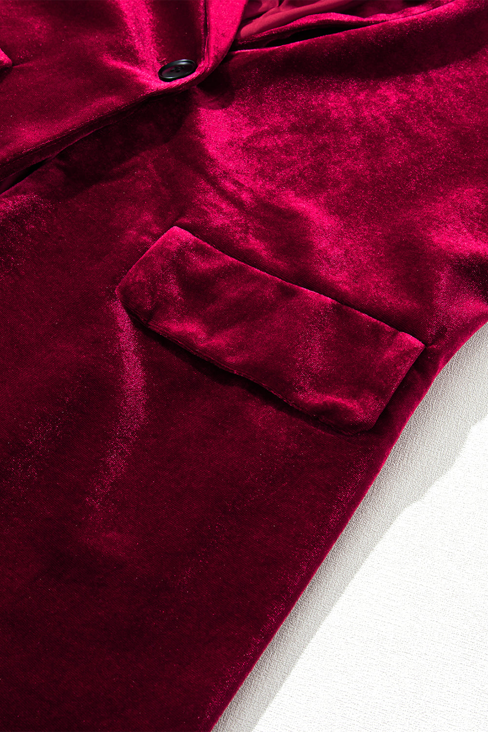 Rose Casual Pocketed Velvet Blazer