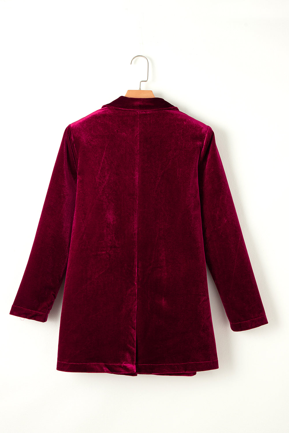 Rose Casual Pocketed Velvet Blazer